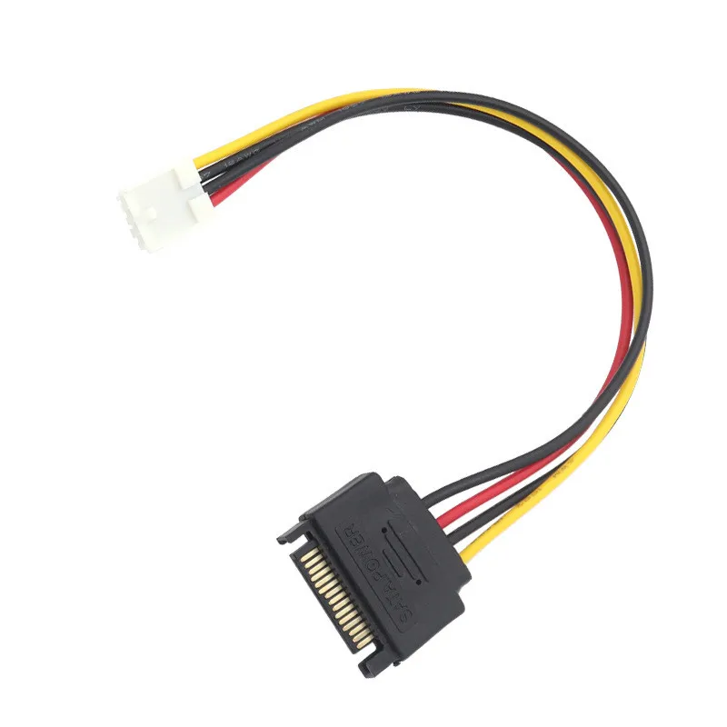 SATA Adapter PC Computer Molex IDE 4 Pin to SATA Male Adapter Power Cable Cord 20cm SATA Cable 15Pin to 4Pin FDD Floppy