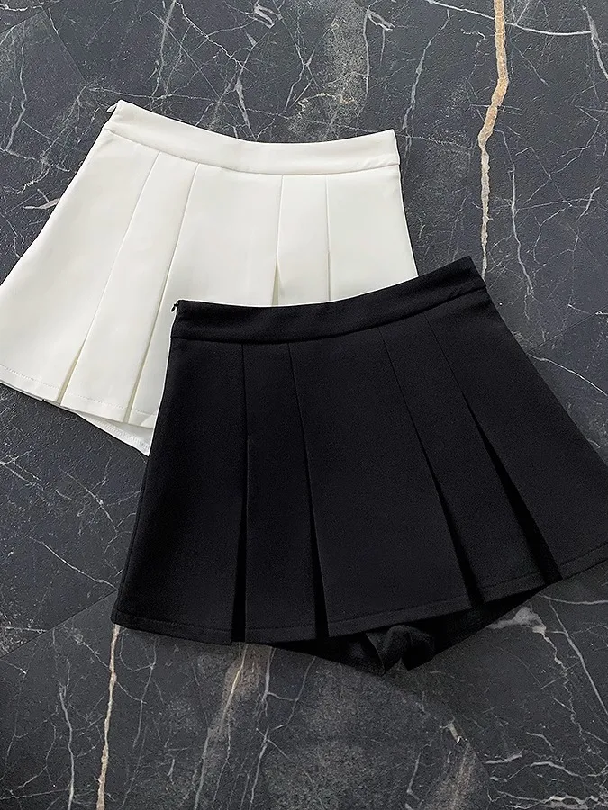Black High Waist A-Line Pleated Skirt Women Summer 2026 New Pure Desire Small Design Spicy Girl Half-length Pants