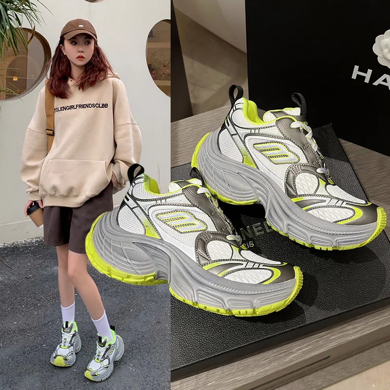 

New Men's and Women's Fashion Breathable Casual Sports Shoes Designer Men's and Women's Mesh Thick-soled Couple Sports Shoes