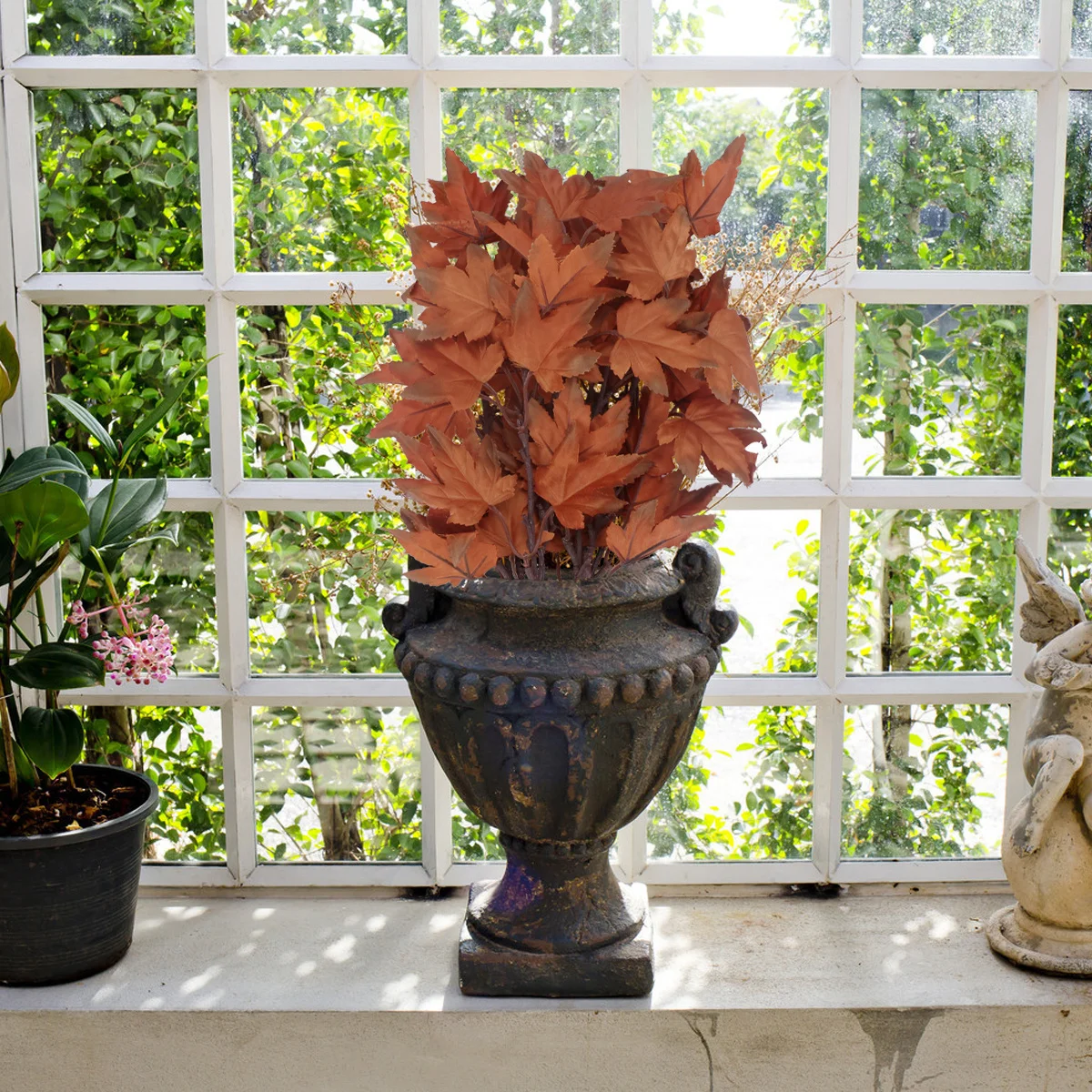 

4pcs Simulation Maple Branches Artificial Fall Decor For Thanksgiving Harvest Party Desktop Ornament Silk Cloth Maple