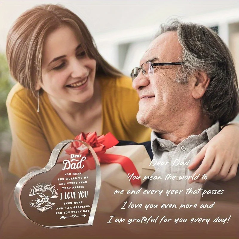 قلب الأب المنقوش - هدية ثقالة الورق العاطفية لجميع المناسبات #5