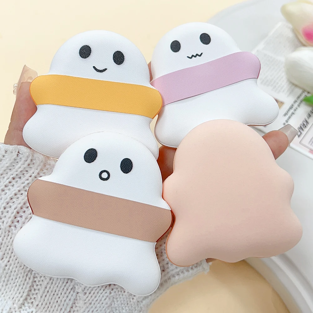 50pcs Cute Ghost Finger Puffs Wet Dry Use Makeup Puff Concealer Foundation Powder Sponge Cosmetics Cushions Face Beauty Tools