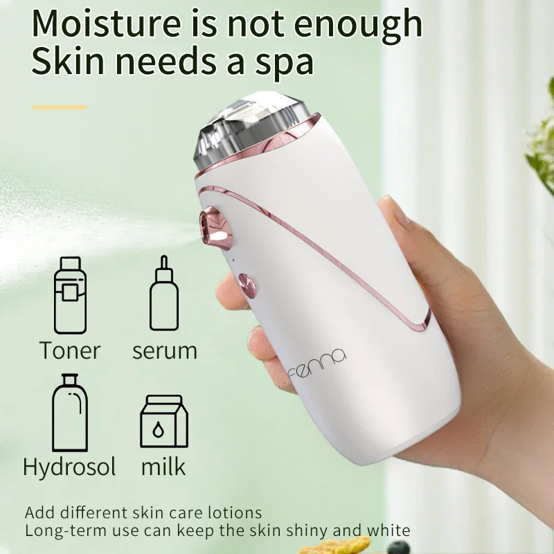 

Hand-held high-pressure nano-spray hydrator facial deep inducer skin moisturizing steam facial beauty