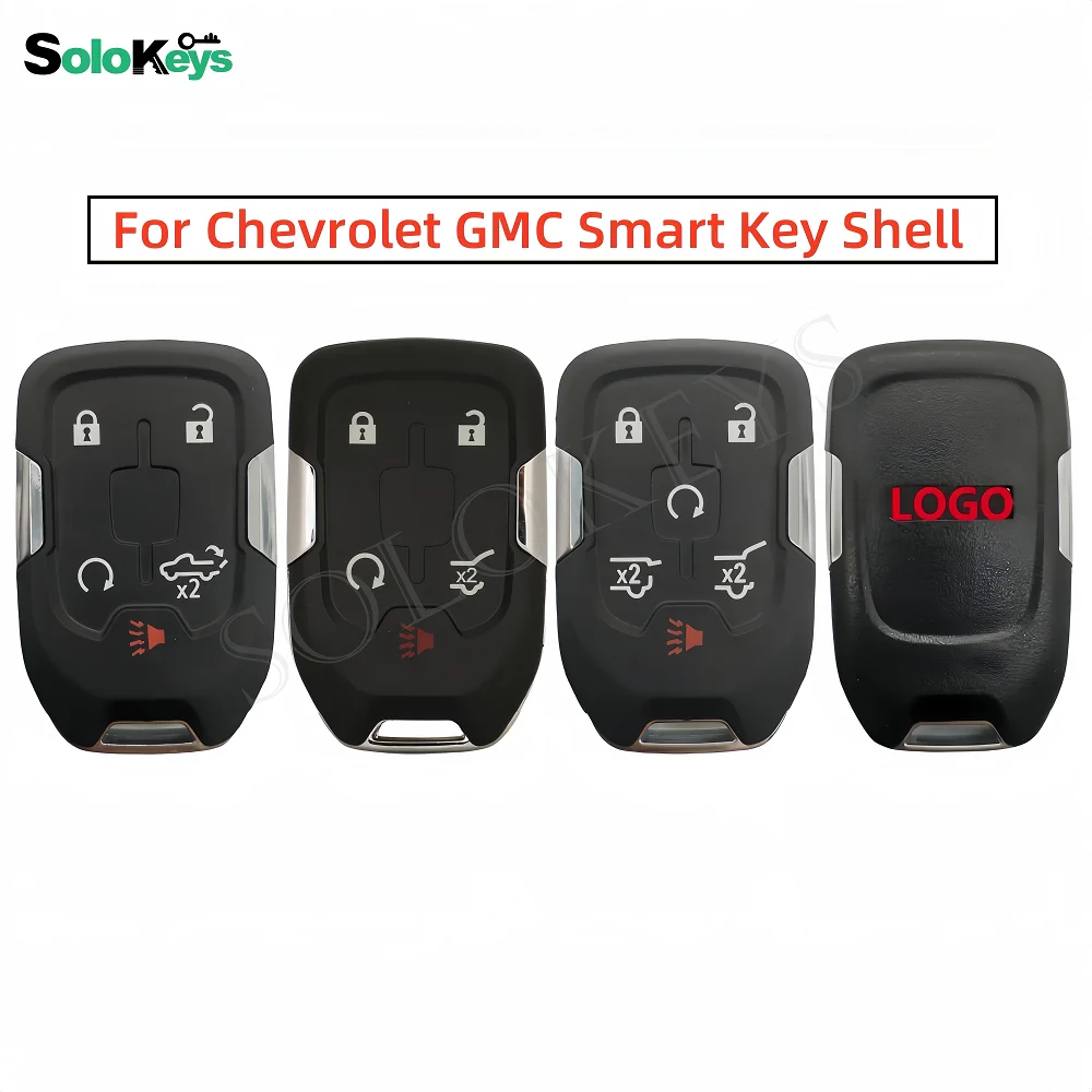 SOLOKEYS 13508278 13591396 FCCID:HYQ1AA HYQ1EA  For Chevrolet GMC Terrain For GMC Acadia Car Smart Remote Key Shell With LOGO