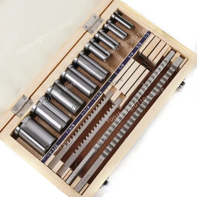 Keyway Broach Sets 18Pcs HSS Metric Size Industrial Tools for Lathe, B-4mm, B-5mm, C-6mm, C-8mm Keyway Size