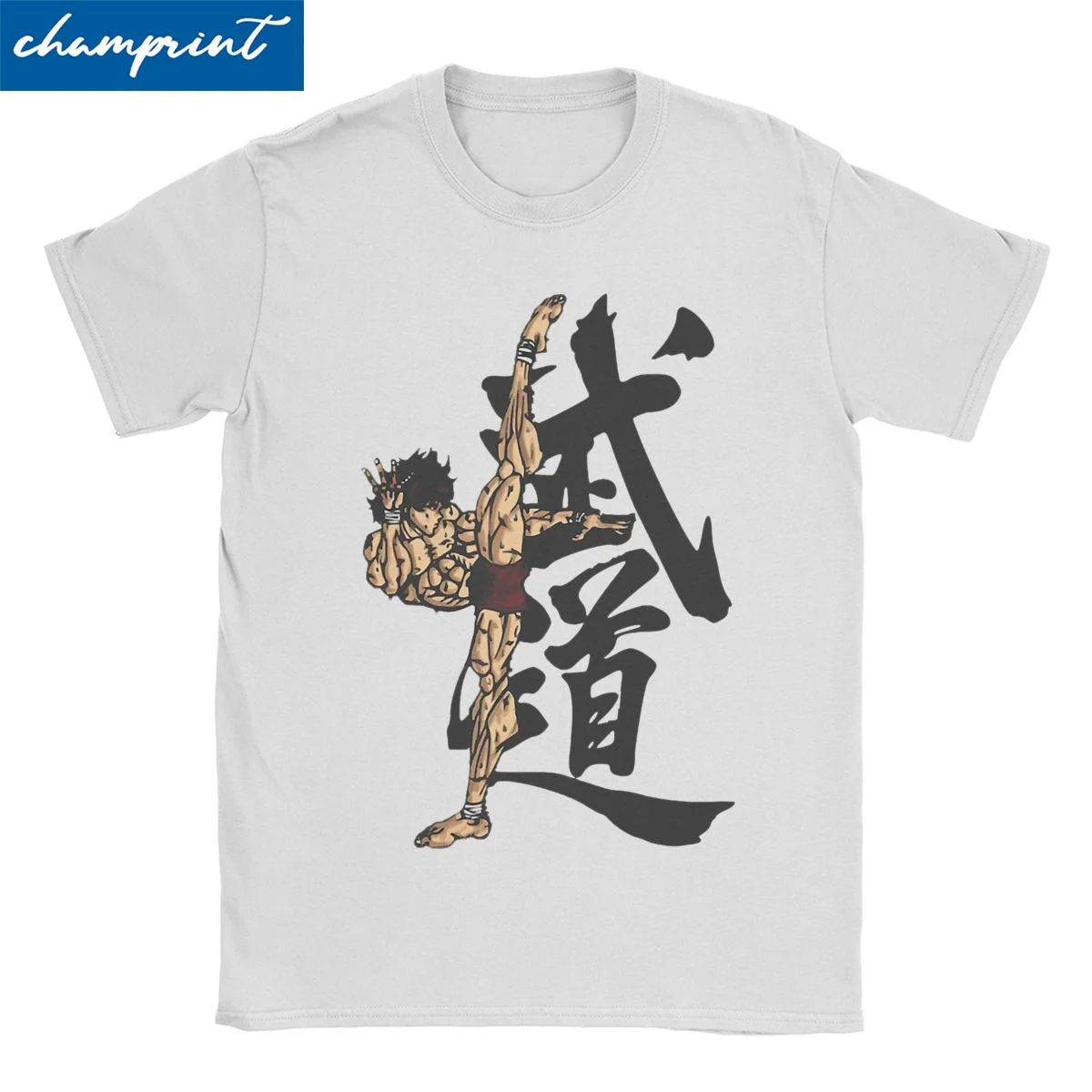 Men Women's T-Shirt Baki The Grappler Casual Pure Cotton Tees Short Sleeve Japanese Anime Manga T Shirt Crewneck Tops Printed