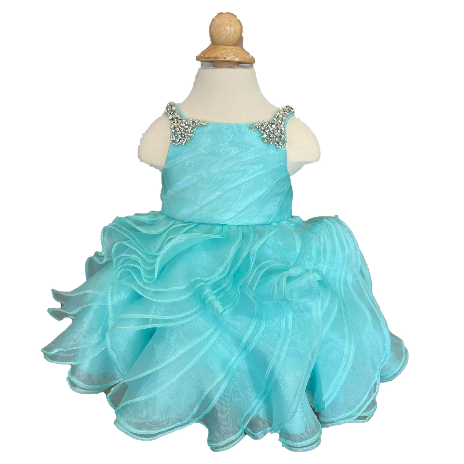 

Glitz Cupcake Girl Pageant Dress Crystal Light Blue Pink Tutu Little Baby Kid Birthday Formal Cocktail Party Gown Infant Toddler