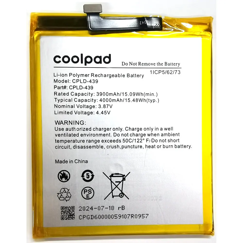 New Coolpad Cpld-439 Mobile Phone Repalcement Battery 1ICP5/62/73