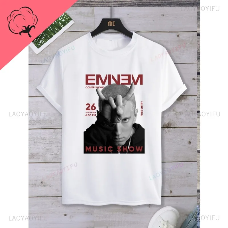 Harajuku Casual Classic The Eminem Show Printed T-shirt Cotton Top  Male Tee Short Sleeve O-neck Streetwear  Trending