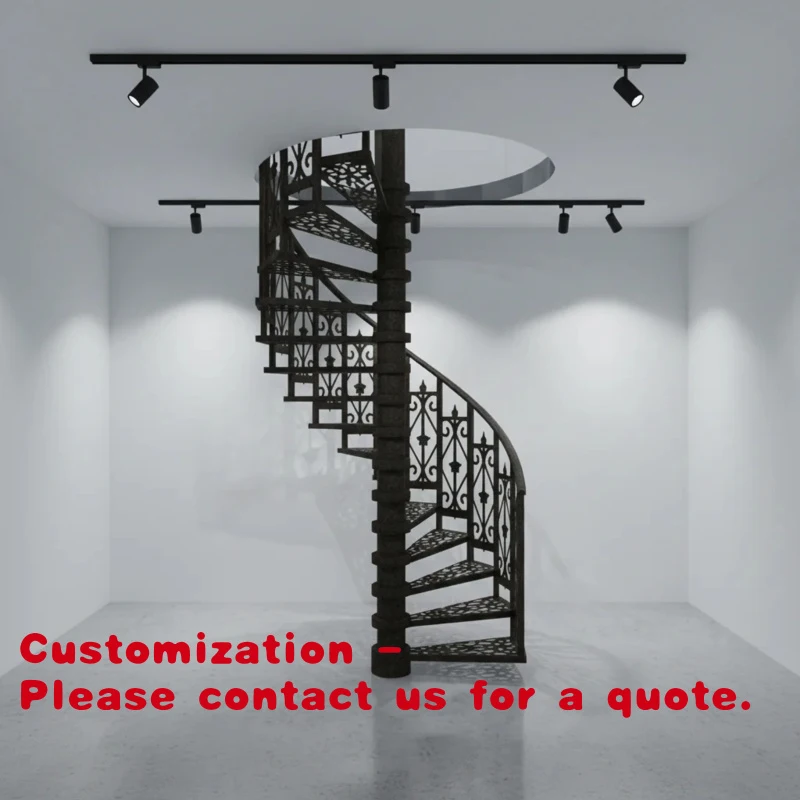 custom.High-end Customized Design Cast Iron Staircase with Powder-Coated and Customizable Sizes