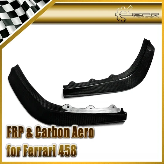 For F458 Italia Glossy Carbon Fiber AP Style Front Lip Bumper Splitter Surround Protect Auto Trim Racing Body Kit Accessories