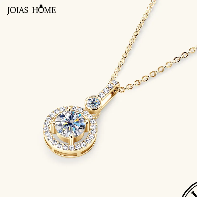 

JoiasHome Luxury Shining 925Sterling Silver moissanite Necklace Helios 1CT D ColorNecklace Multicolor Fine Jewelry Gift Wedding