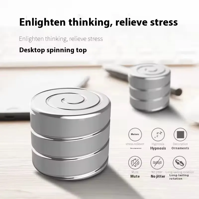 1 قطعة الضغط الدورية المعادن سطح المكتب أسطواني الجيروسكوب مكتب عمل تململ هدية الوهم البصري تتدفق ألعاب أصابع