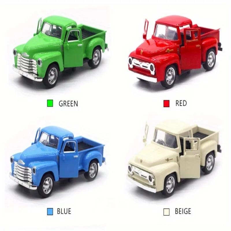 Alloy Car Model Vintage Truck For Christmas Home Office Desktop Decoration Children Gift Decorations Template Car Models