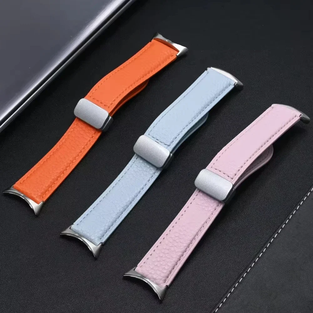 Leather Magnetic Clasp Band for Google Pixel Watch 3 41mm 45mm Unisex band Replaced Accessories for Pixel 3/2/1 41 45mm Bracelet