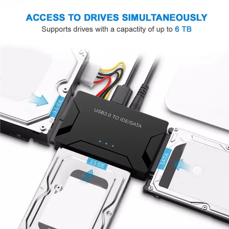SATA/IDE To USB 3.0 Converter For 2.5/3.5-Inch HDD SSD External Hard Drive Adapter Disk UK Plug