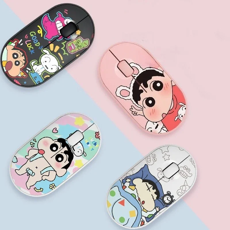 

Wireless Bluetooth Dual Mode Mouse Crayon Shin-chan Theme Silent Mouse for Laptop Computer Tablet Mini Portable Cute Mouse