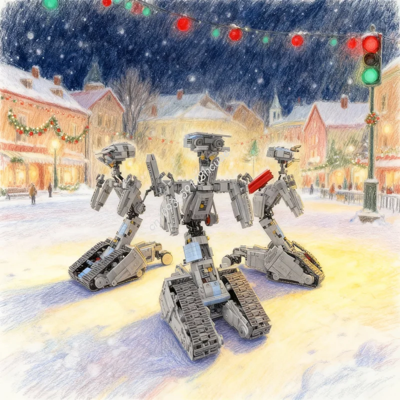 

1342 детали MOC Конструктор «Джонни 5»: Архитектурная модель для сборки, Рождественский подарок, Креативная идея, DIY, Развивающие игрушки, Кирпичики, Подарок на День рождения