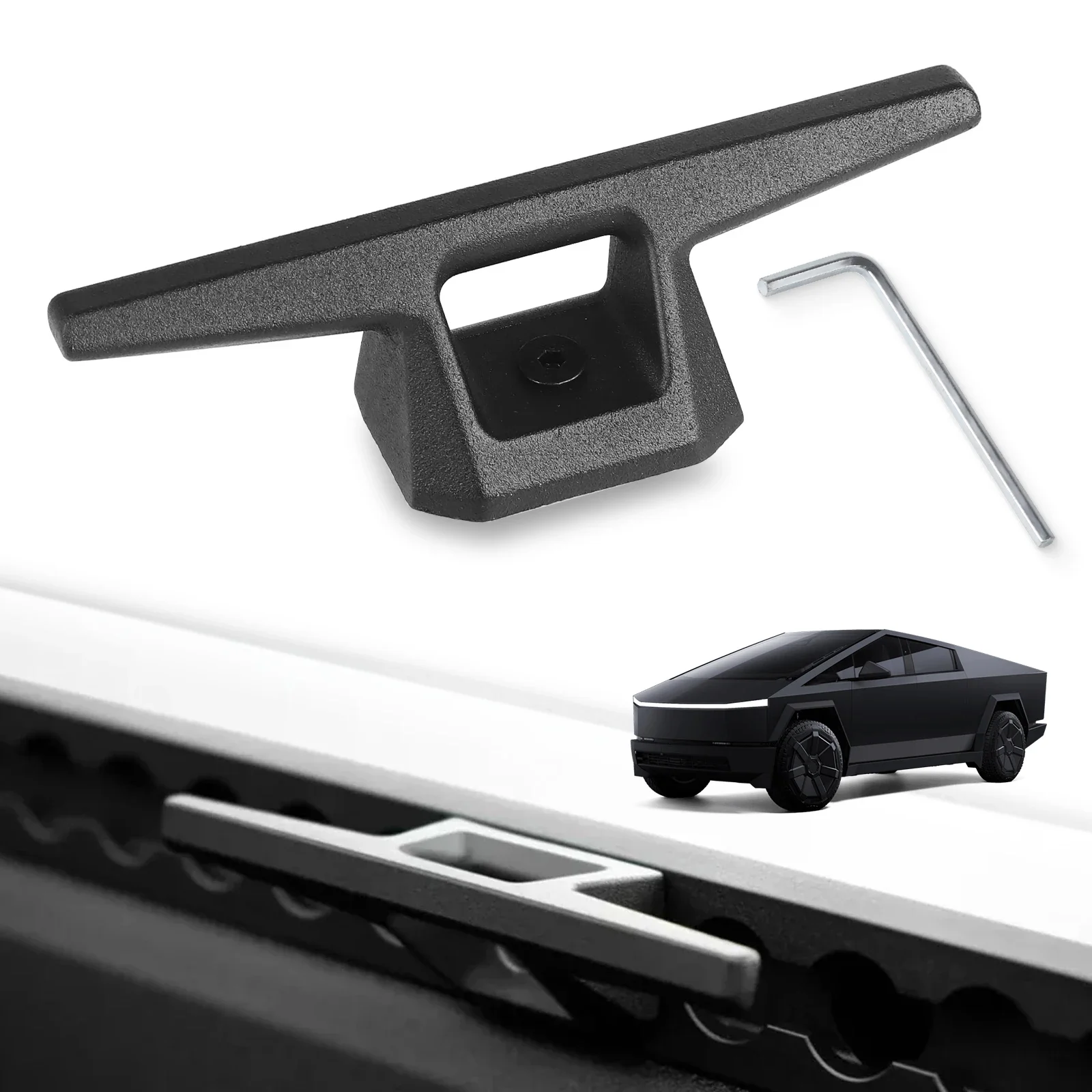 CNSPEED Track Cleat Hook For L-shaped Rail Track Hook For 2025 2024 2023 Tesla Cybertruck Trunk L-track Splints Hook Accessories