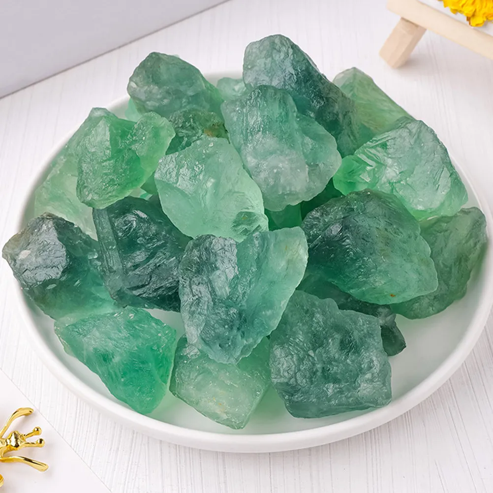 

Natural Green Fluorite Rough Stones 500G Aromatherapy Diffuser Stones Vase Fillers Home Stone Decoration Aquarium Decor Crafts