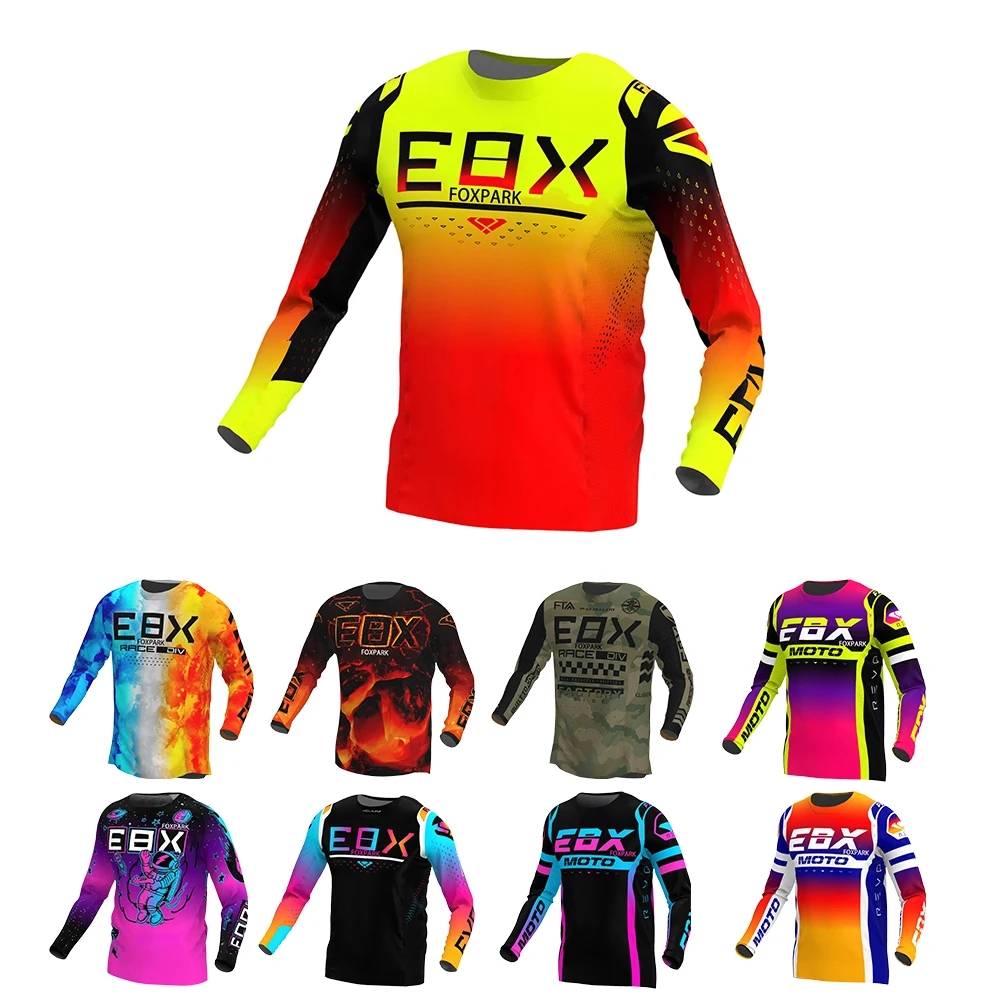 Long Sleeved T-Shirt Cycling T-Shirt Men's Motorcycle Off-Road BMX ATV MTB T-Shirt Cycling Top Motocross Road Bicycle Clothing