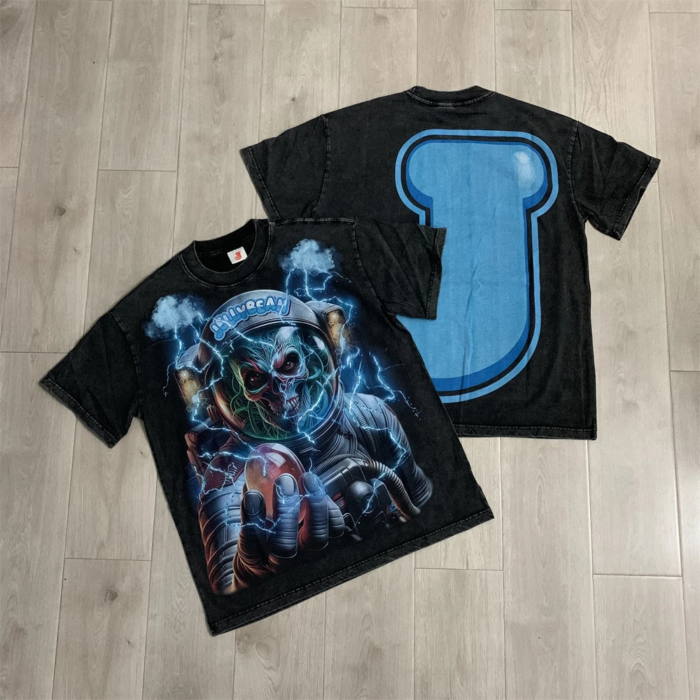 JELLYBEAN Beyond Alien Skeleton Print T Shirt Men Women High Quality Tee Tops T-Shirt