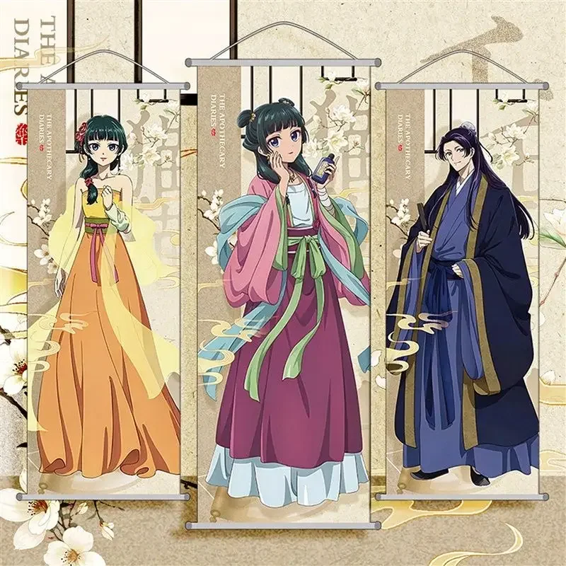 VIKAMA Anime Tapestry Wall Hanging Chinese Style Anime Character Print Scroll Wall Art Decorative Tapestry for Bedroom Dorm