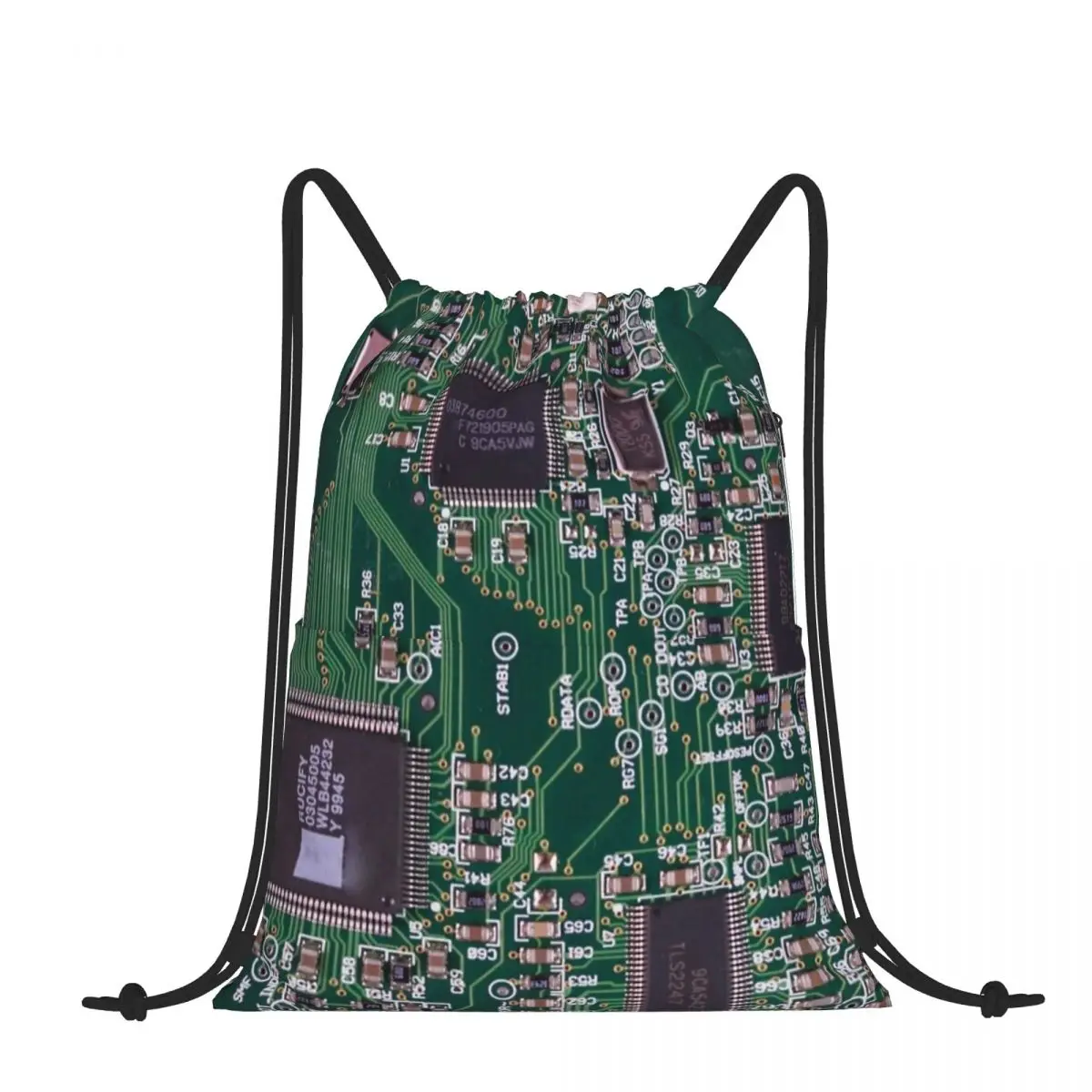 

Drawstring Backpack Circuit Board Shoulder Bag Zipper Pocket Sports & Travel Hikes Portables Bag