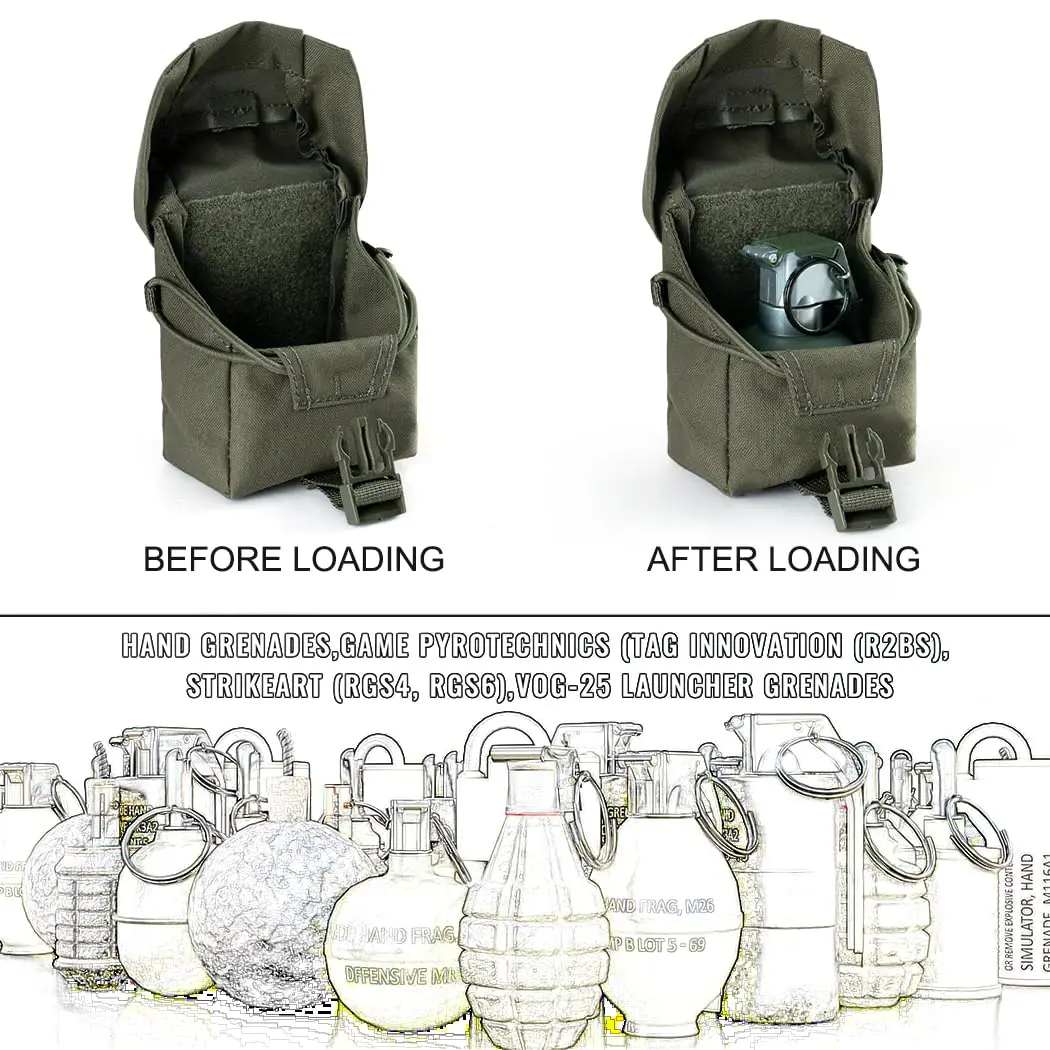 전술 조끼 수류탄 주머니 작은 도구 가방 Molle Airsoft 기어 도구 주머니 벨트 보관 주머니 야외 사냥 액세서리