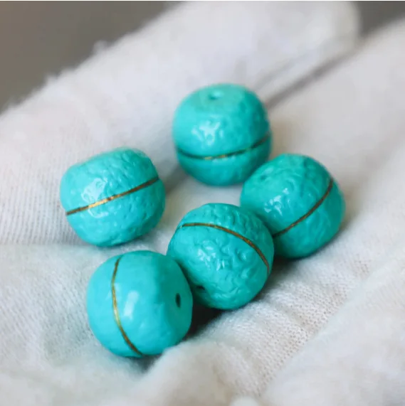 

12mm Natural Turquoise Beads For Jewelry Making Diy Bracelet Beaded Necklace Charms Green Turquoise Barrel Beads Accessories