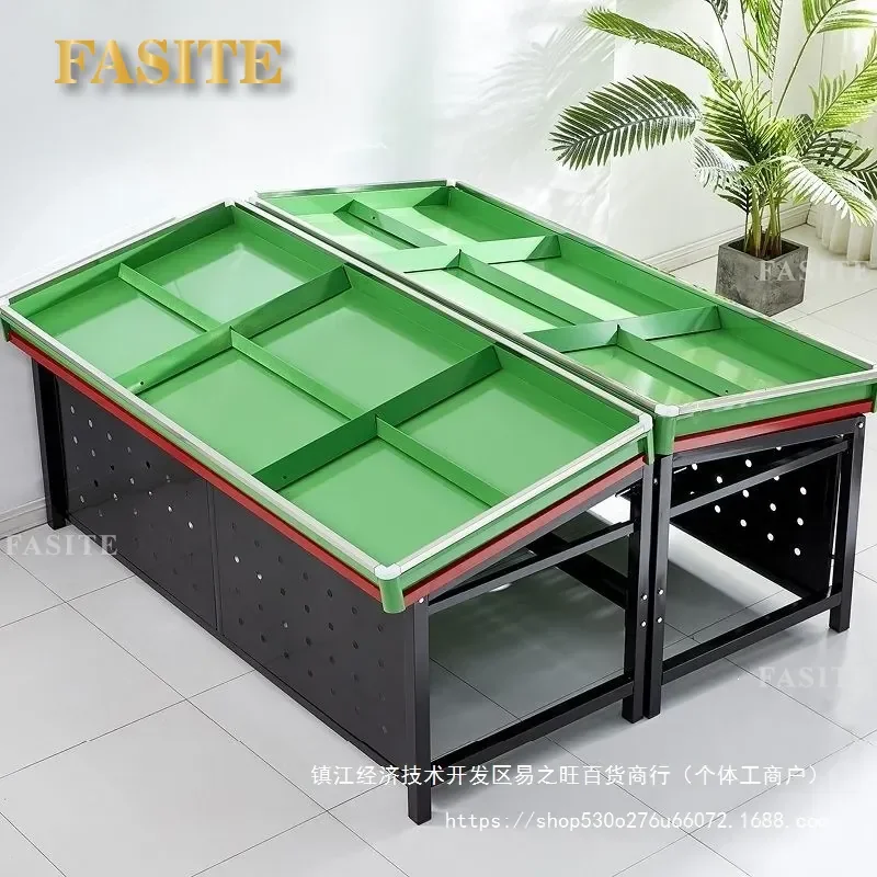 Commercial Multi Layer Fruit and Vegetable Display Shelf Supermarket Produce Stand Rack Heavy Duty Metal Storage Shelving