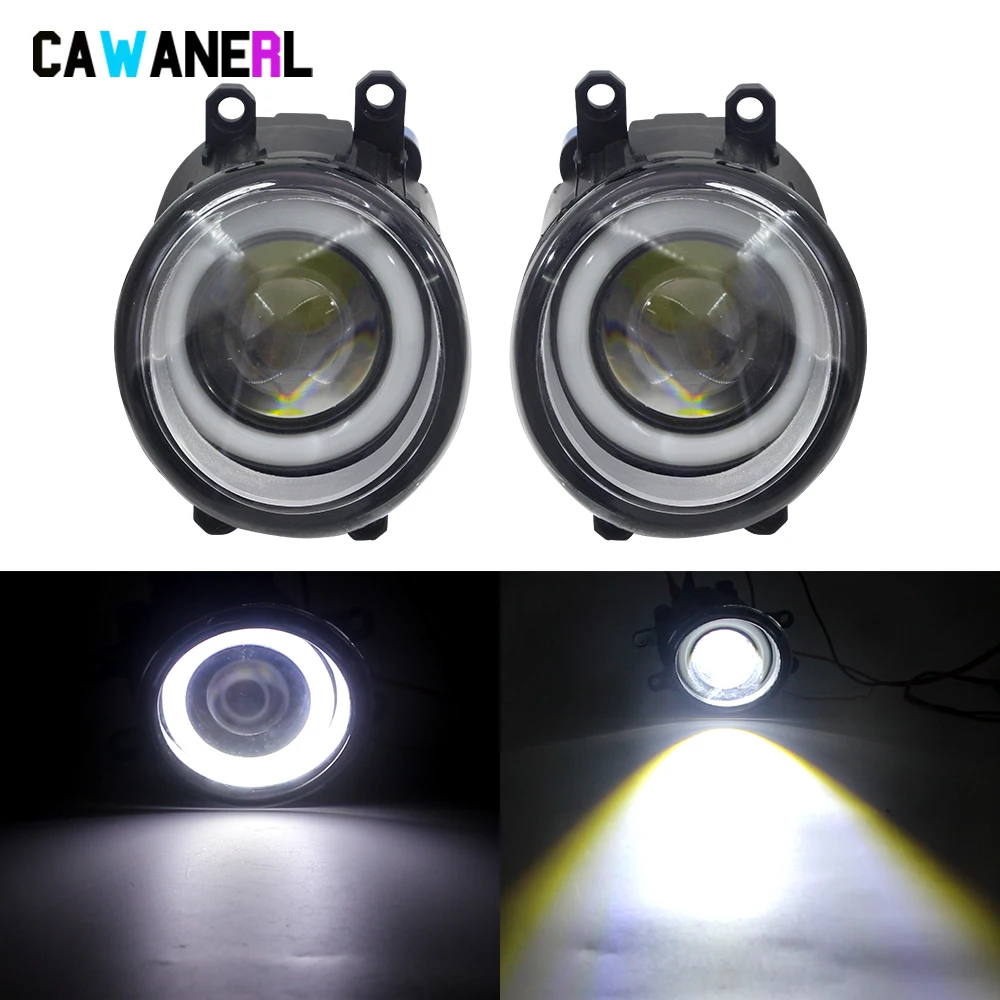 2 X LED COB Fog Light Assembly Car Angel Eye DRL Fog Driving Lamp For Suzuki Kizashi Citroen C1 Peugeot 107 Subaru Dex Trezia