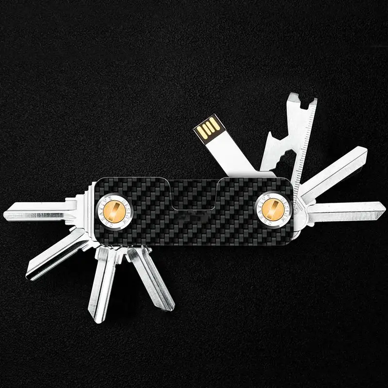 Mens Key Organizer - Compact Metallic Key Holder | Minimalist Innovative Keyholder | Smart Keychain Secures 1-10 Keys