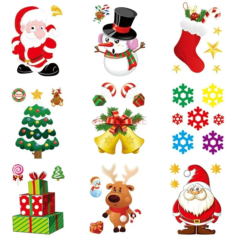 1PCS Removable Christmas Static Sticker Window Stickers Beautify Snowflake Wall Decals New Year Party Glass Decoration