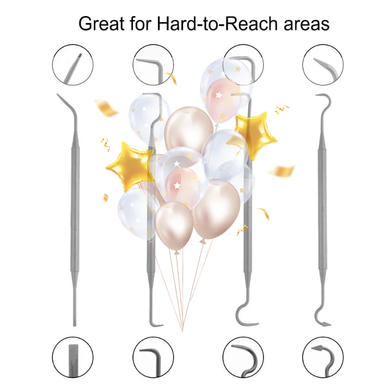 4Pcs Multi-function Car Detailing Pick Set Double-end Design Auto Interior Cleaning Tools for Vehicle Maintenance