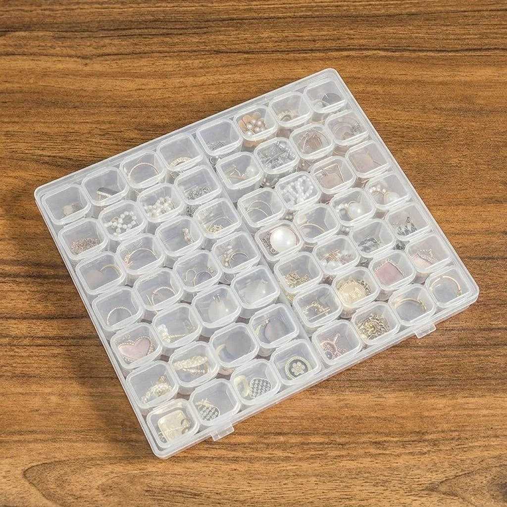 28/56 grid transparent box, suitable for organizing and storing small accessories such as necklaces and earrings image 3