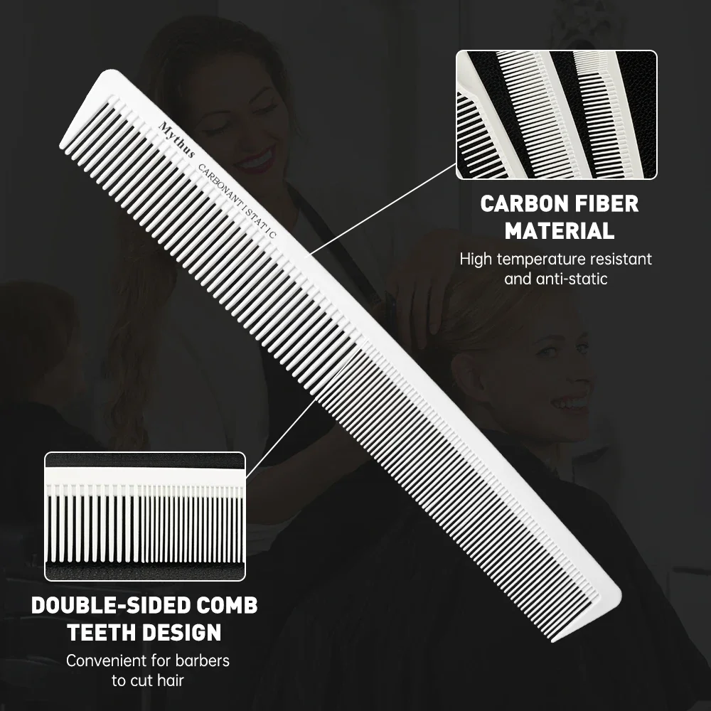 Mythus Barber Comb Haircut Professional Hairdressing Styling Comb Set Salon Hair Care Styling Tool Carbon Fiber Comb Set