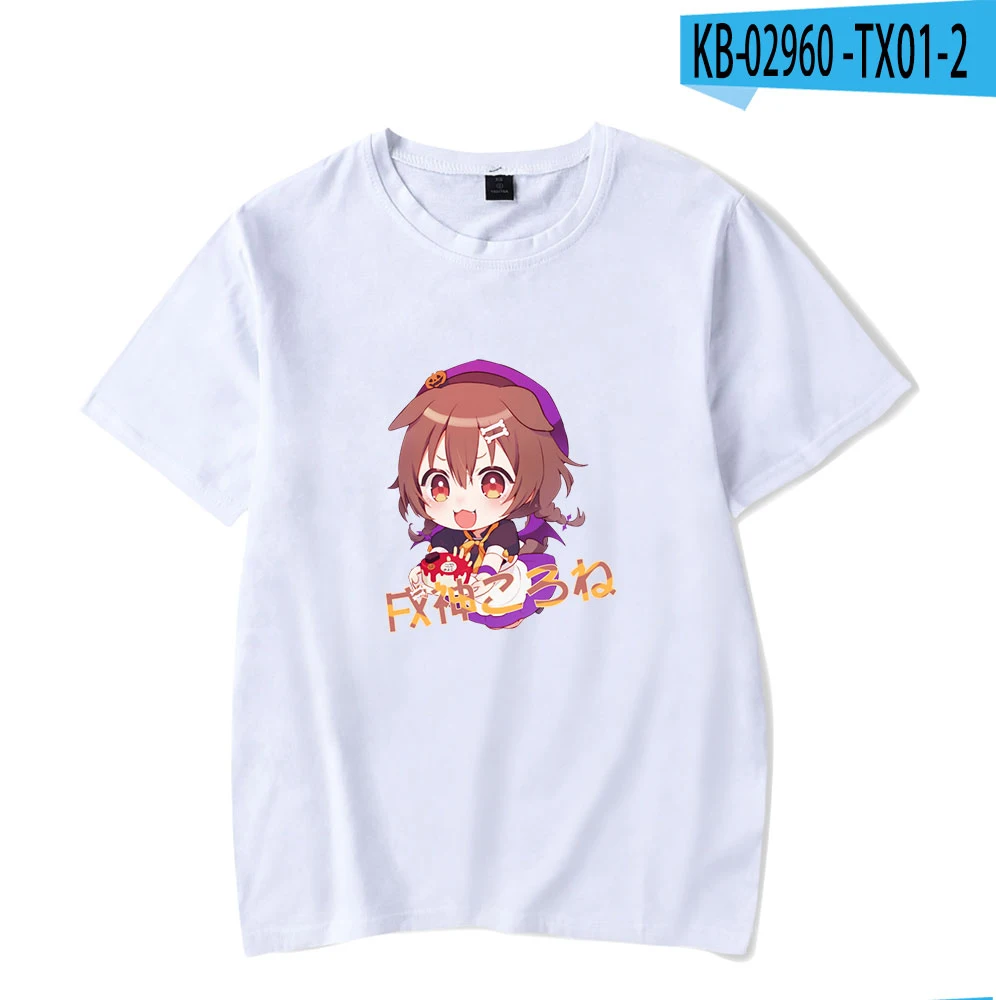 T-shirt imprimé VTuber Inugami Korone, mode estivale, col rond, manches courtes, streetwear japonais populaire Harajuku, grande taille