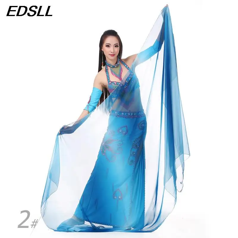 Belly Dance Silk Scarf Hand Throwing Hand Yarn For Belly Dancing Veils Bellydance Veil Imitation-Silk Dance Costume Accessories