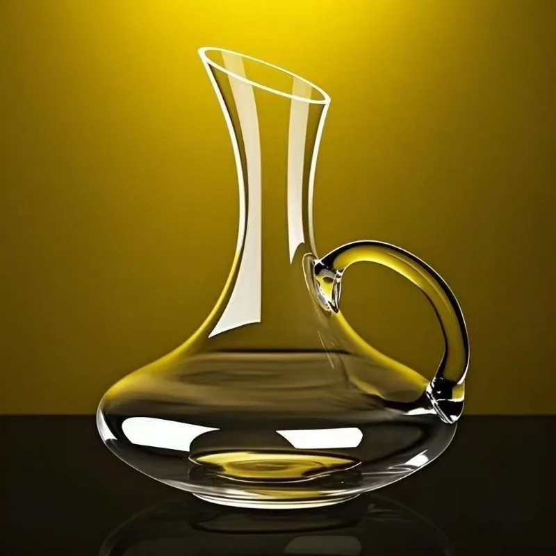 Carafe à vin en verre sans plomb de 1500 ml avec poignée, décanteur à vin rouge, ornement de collection pour bar à domicile