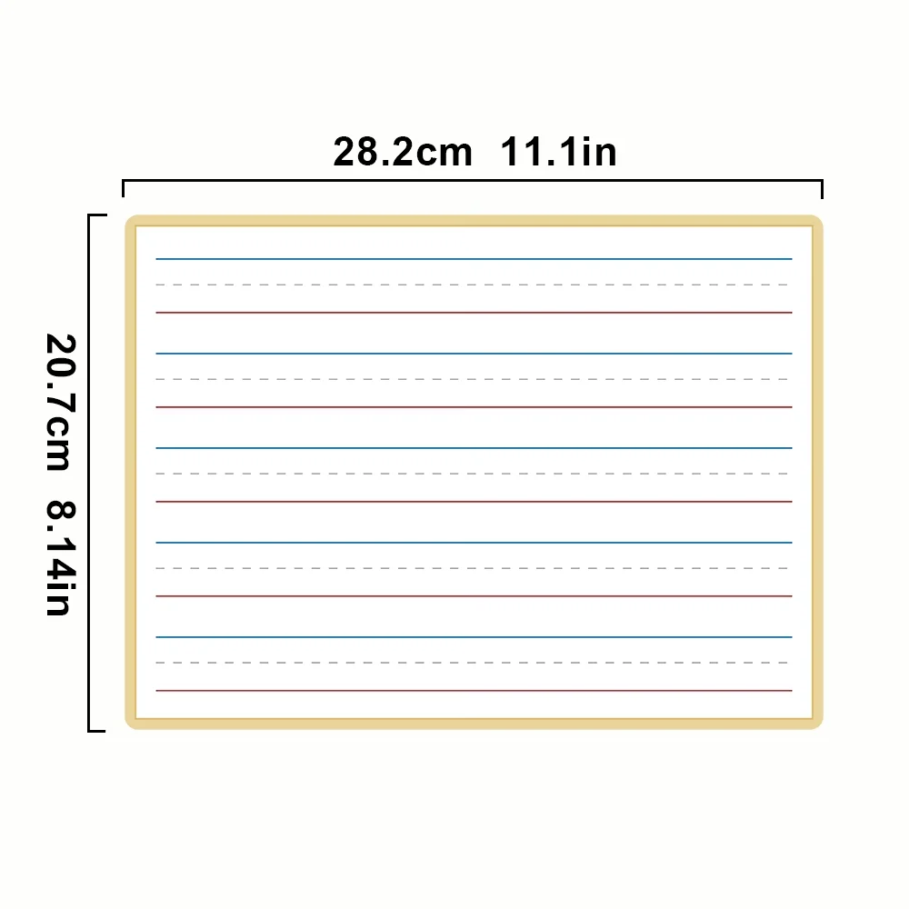 5‑Pack Double‑Sided Lined Dry Erase Boards, Small Kids White Board for Handwriting & Writing Practice