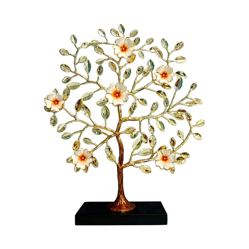 Chinese wind fortune tree ornament light luxury high-end fortune opening wine cabinet home decoration simulation  gifts