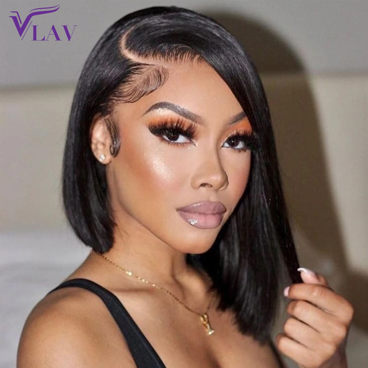 

Short Bob Wig 8-14 Inch Super Double Drawn 13×4/13×6 HD Transparent Lace Frontal Wigs PrePlucked With Baby Hair Wear And Go VLAV