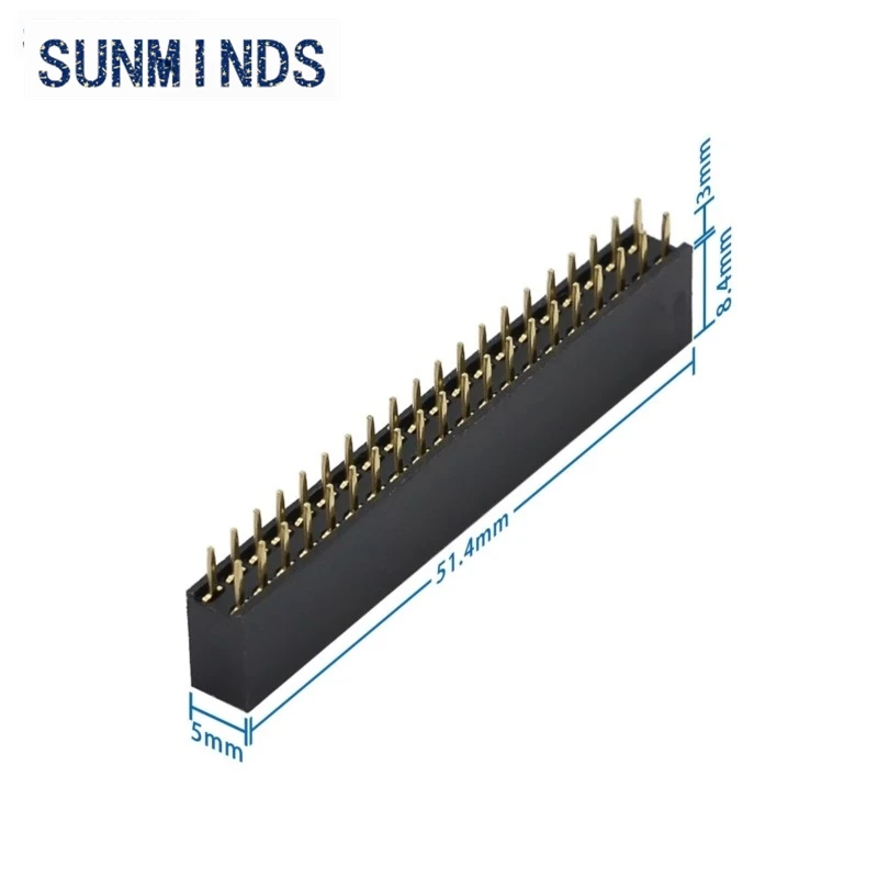 2*20 three-layer heightened-pitch 2.54mm GPIO heightened-row female seat Suitable for Raspberry PI 3B 3B+ 4B