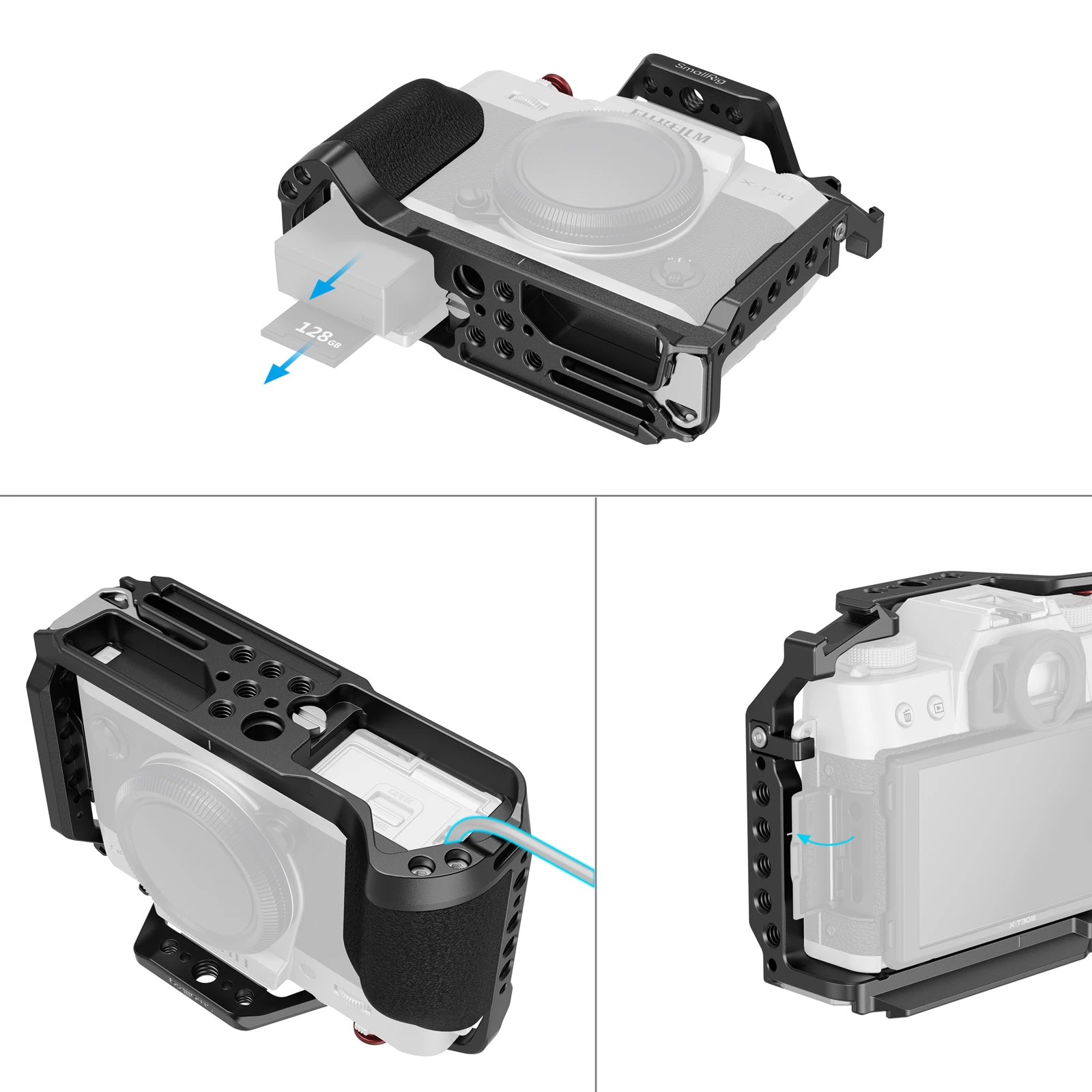 SmallRig X-T30 II / X-T30 III Camera Volledige kooi voor FUJIFILM X-T30 / X-T30 II /X-T30 III met Arca-Swiss Quick Release Plate 5662
