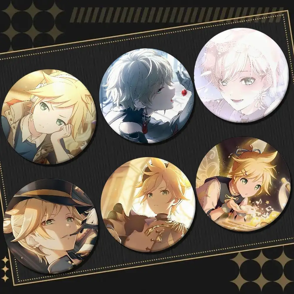 K-Kagamine-Len Badges broches rondes de dessin animé broches faites à la main pour sac à dos bijoux accessoires cadeaux Badge S