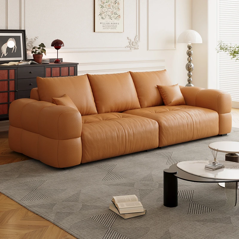 

Navy Blue Orange Living Room Sofas Nordic Beige Leather Luxury Living Room Sofas Boneless Sectional Banken Woonkamer Furniture