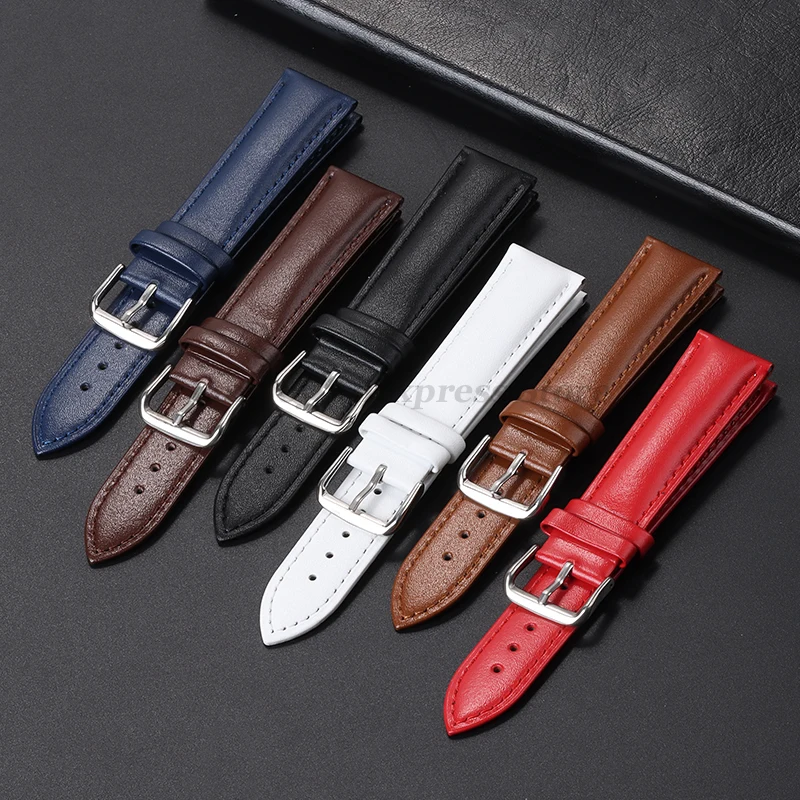 12/13/14/15/16/17/18/19/20/21/22/23/24mm Leather Watch Strap for Huawei Watch Gt5/Gt4/Gt3 Wristband Men Women Universal Bracelet