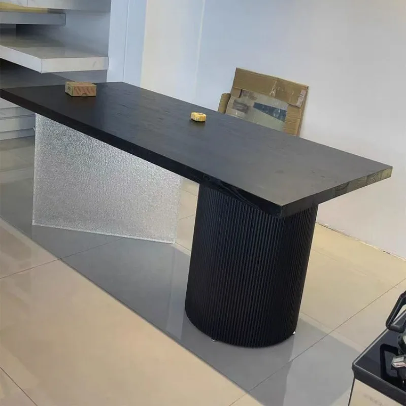 Customized light luxury wrought iron table leg bracket dining table island platform rock slab coffee table base round semicircul