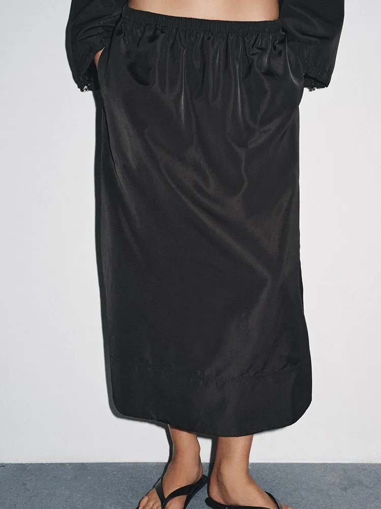 New Autumn 2025 Women's Long Sve ort Jaet Midi Skirt Faionable Traditional Chinese Sle Ladies' Clothing